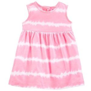 Baby Girls Carter's Pink Tie-Dye Jersey Dress & Diaper Cover Size 9 mo 24 mo NWT